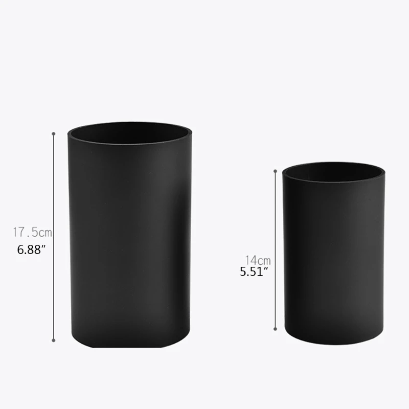 

1 Pc Kitchen Utensil Holder Black Plastic Cylinder Storage Tableware Drying Canister Cutlery Organizer Flatware Tools