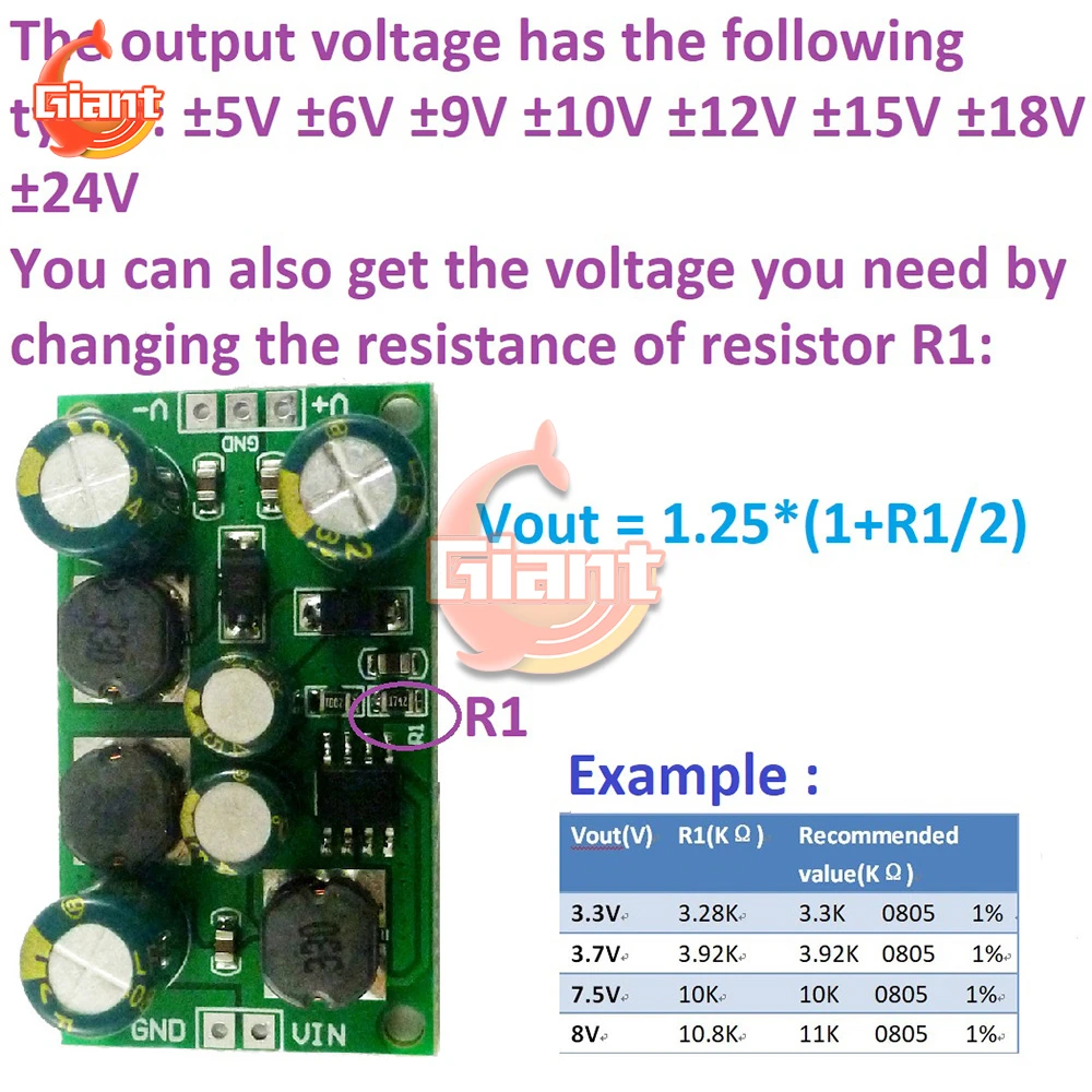 

2 in 1 8W Boost-Buck Dual +- Voltage Board 3-24V to 5V 6V 9V 10V 12V 15V 18V 24V For ADC DAC LCD op-amp Speaker Converter Module