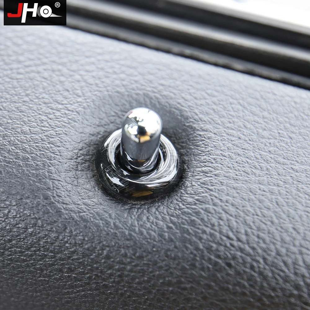 JHO Car Accessories ABS Carbon Grain Inner Door Lock Ring Cover Trim for 2014-2019 Jeep Grand Cherokee Limited 2018 2017 2016 15 |