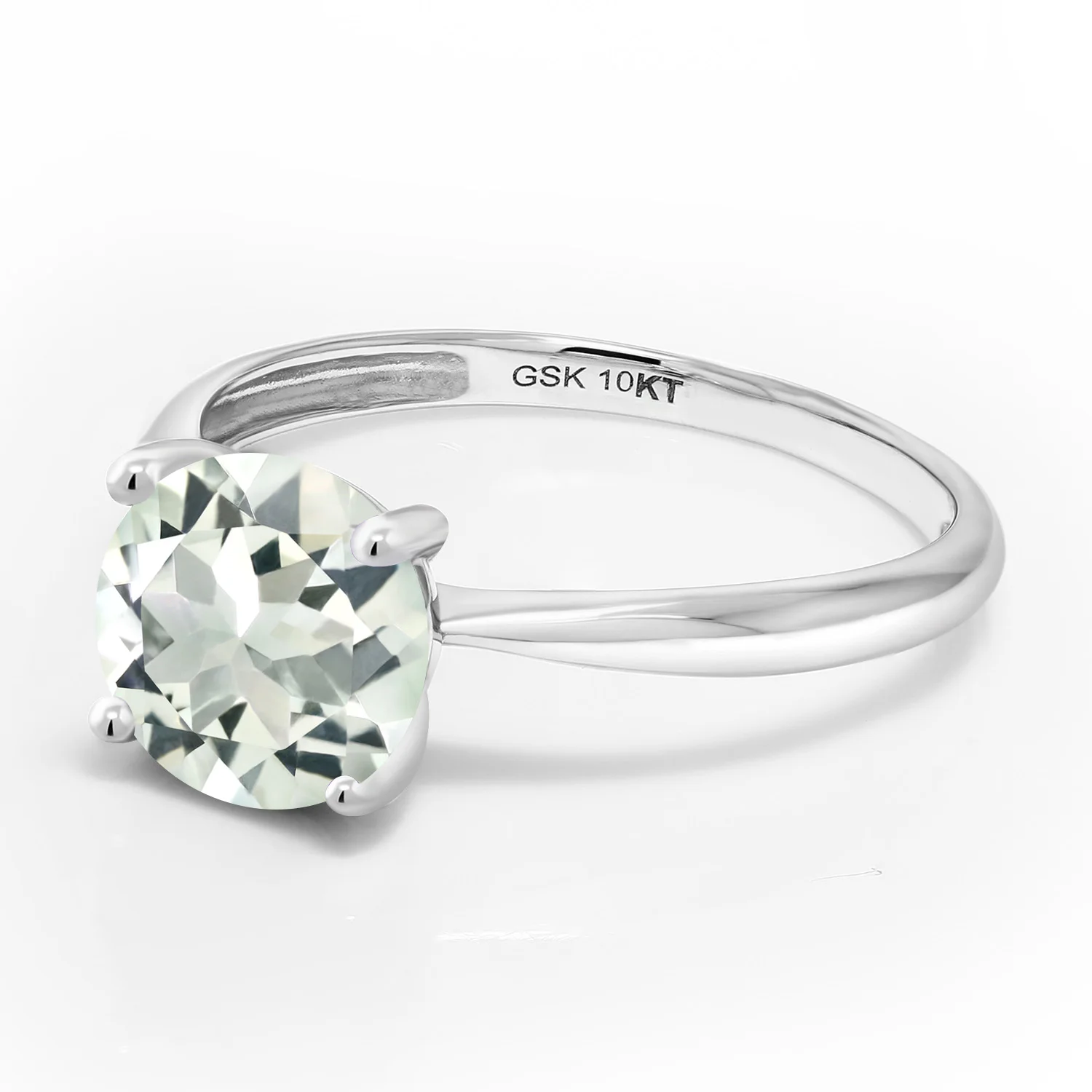 GemStoneKing 1 50 Ct круглые натуральные зеленые 10 к белое золото пасьянс обручальные