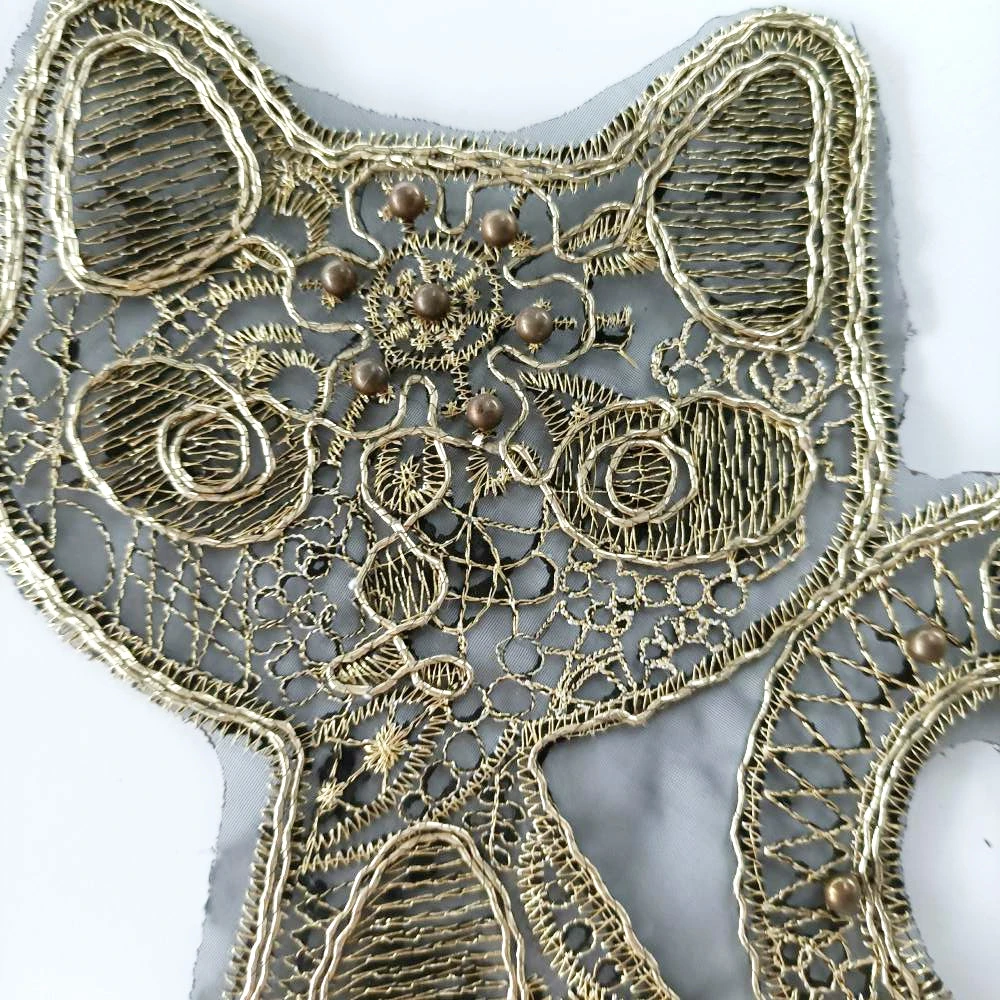 

Design large embroidery big cats animal cartoon patches for clothing HE-3044