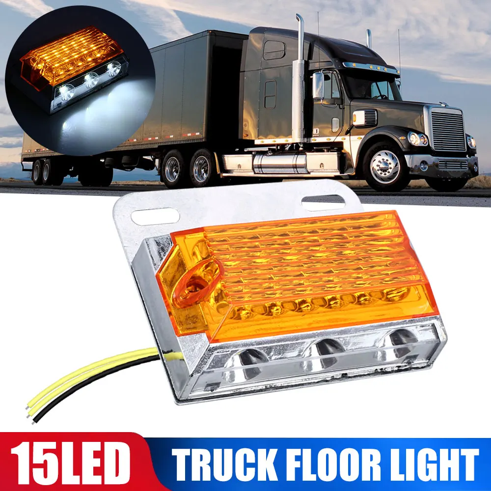 

DC24V 15 LED Side Marker Lights Car External Lights Squarde Warning Tail Light Auto Trailer Truck Lorry Lamps Amber color