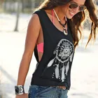 Летняя жилетка с разрезами по бокам, повседневный Свободный Топ с рисунком в виде искусственных перьев, женский черный укороченный жилет, рубашка, блузка