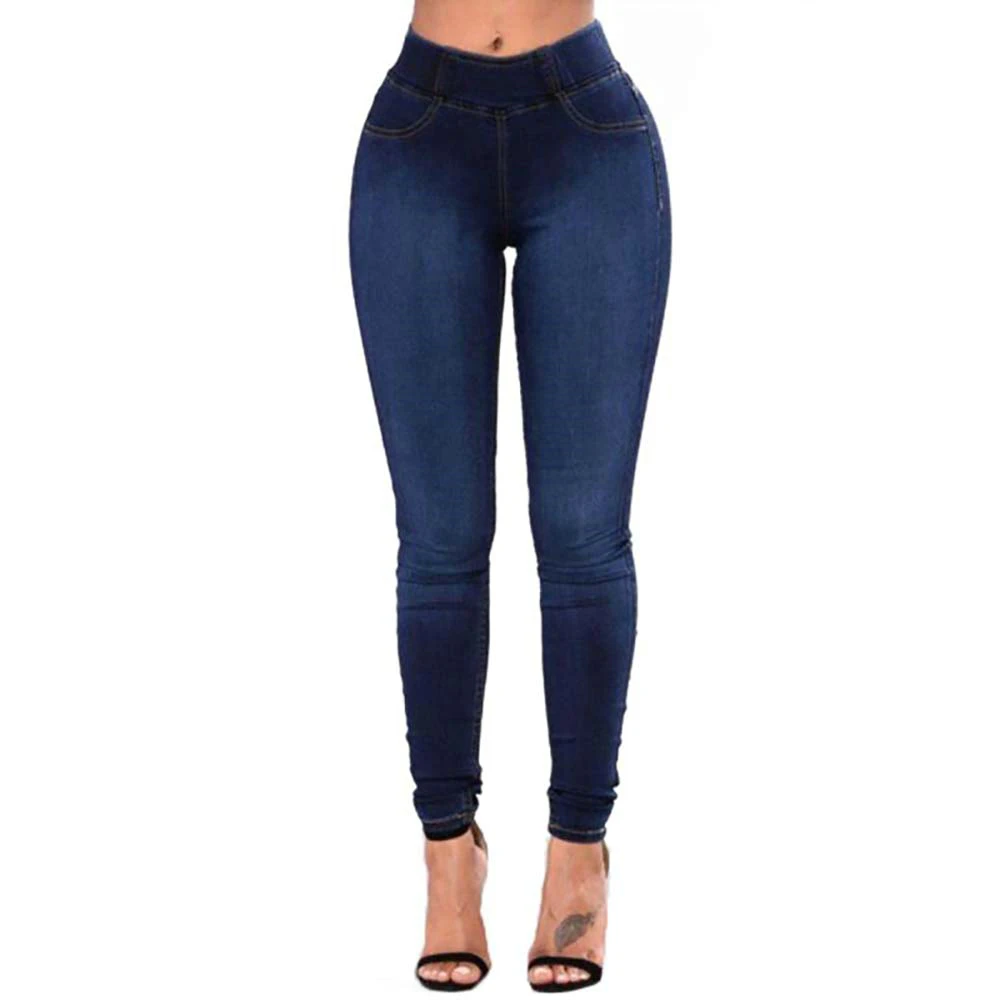 

Женские джинсы, узкие брюки с высокой талией, повседневные брюки-карандаш с эластичным поясом, женская одежда, джинсы, узкие брюки-карандаш, ...