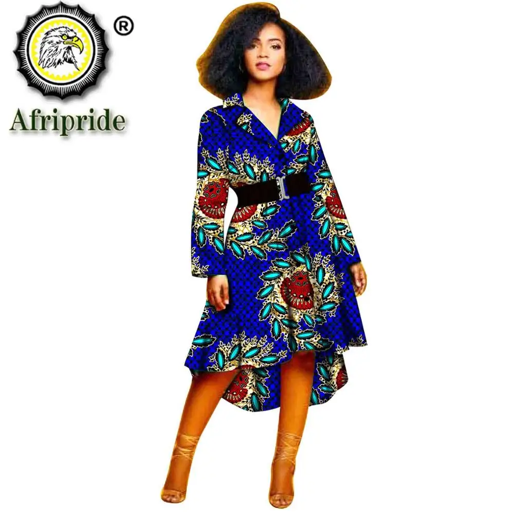 Новое поступление 2019 женское платье Dashikiage с поясом Африканский принт