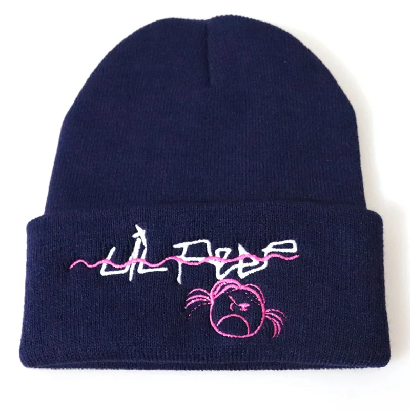 Lil Peep Beanie с вышивкой Love lil. peep Мужская и женская вязаная шапка вязанные шапочки Skullies теплая зимняя унисекс Лыжная хип-хоп шапка - Цвет: NV2