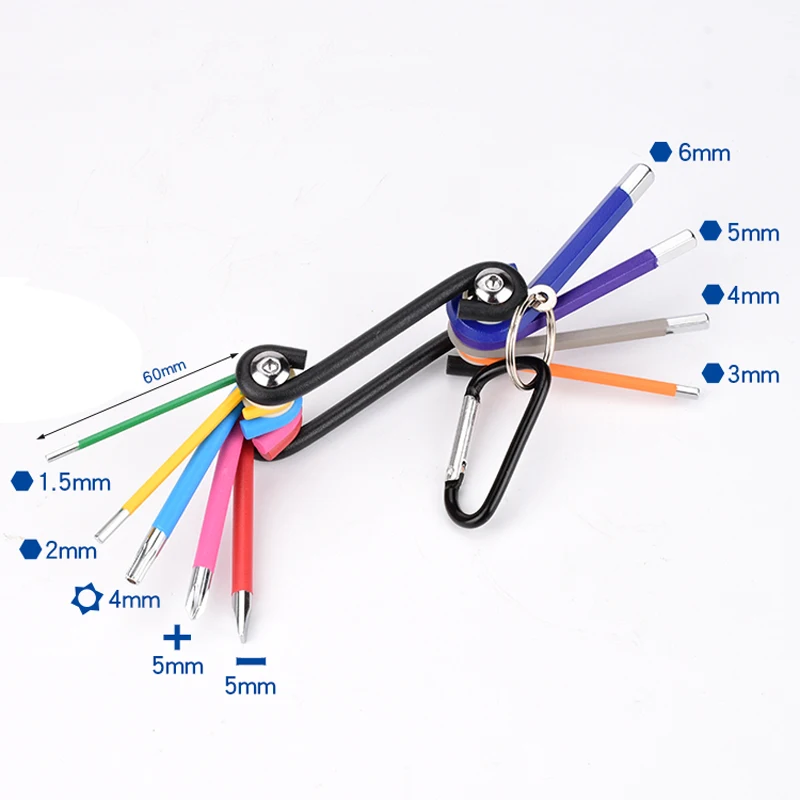 

9pcs Ball Point Colored Rain Bow Color Wrench Colorful Hex Key Set Metric Mixed Kit