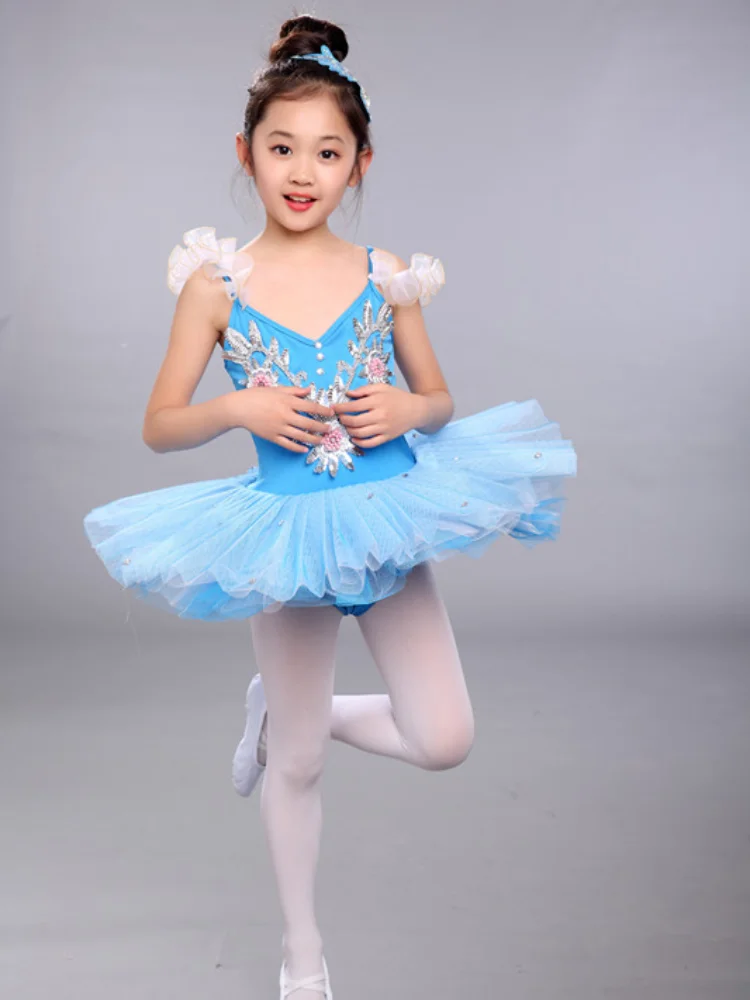 Детское балетное платье-пачка с лебедем и озером | Тематическая одежда униформа