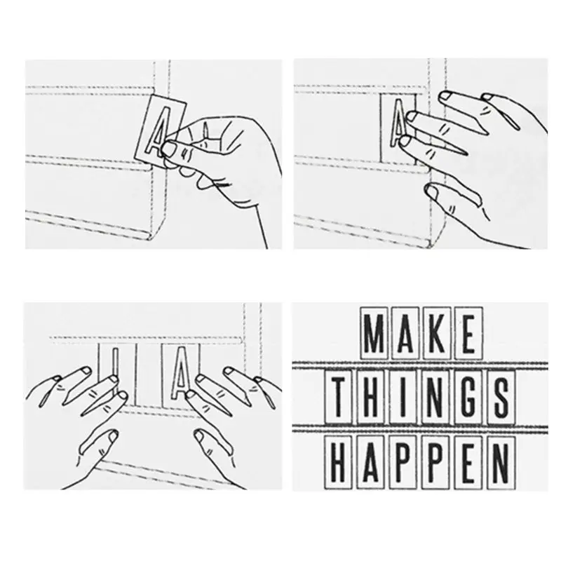 65 4x35 мм кинематографический светильник сменные буквы и цифры знаки для A4