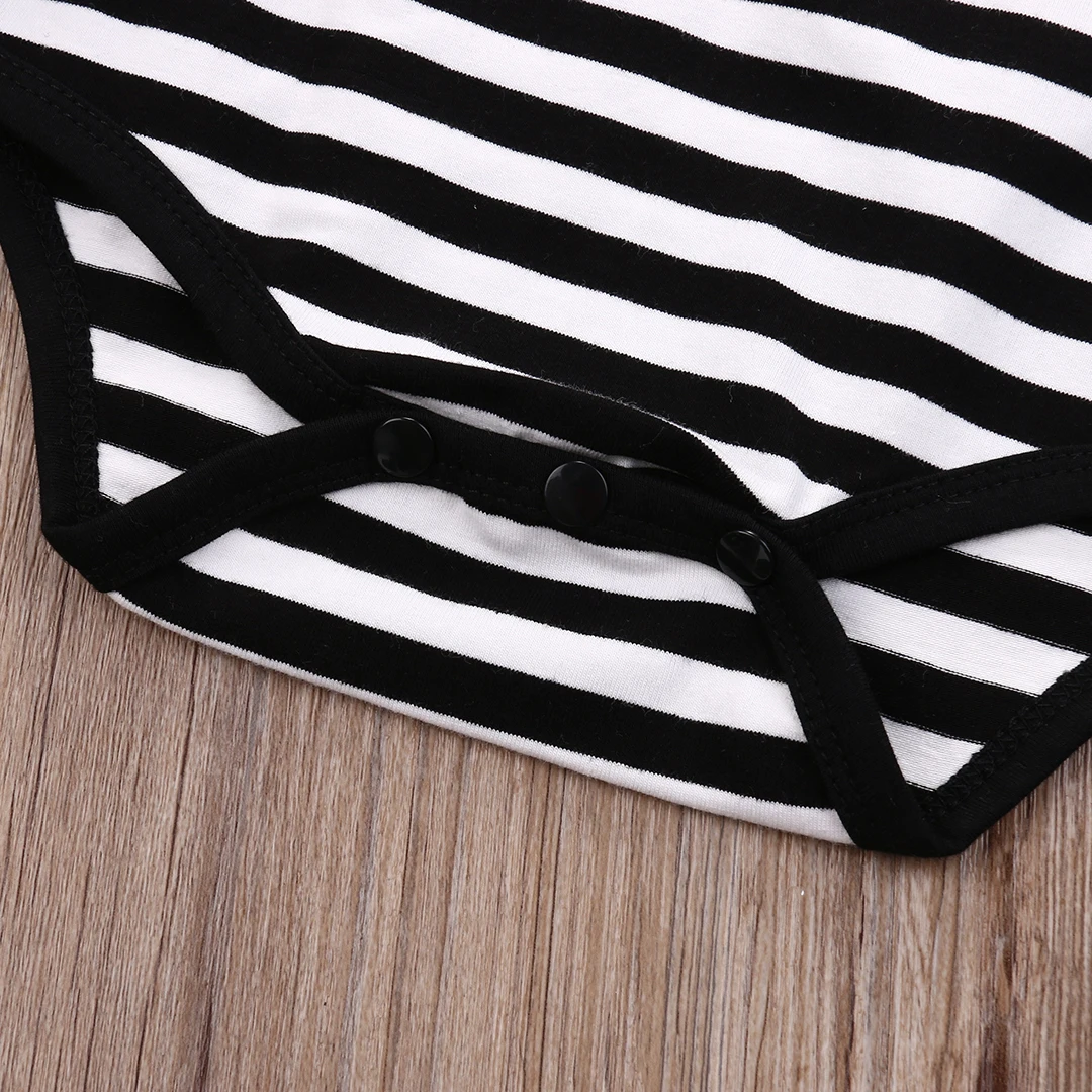 Одежда для новорожденных девочек симпатичная комбинация в полоску младенцев