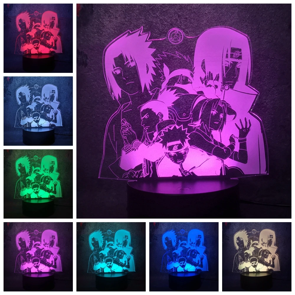 Крутой Аниме Наруто семейный креативный стиль светодиодный сенсорный пульт