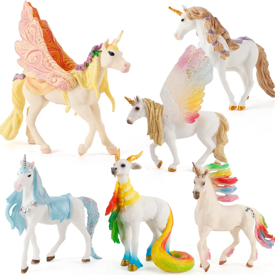 Pegasus игрушечная игрушка имитация мини модели животных единорог летающая фигурка