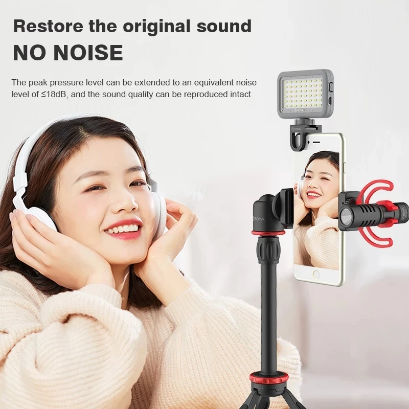 Продажа BOYA BY-VG350 микрофон светодиодный светильник штатив Телефон Клип держатель комплект для смартфонов DSLR Камера ПК Vlog студийное видео в режиме ре...