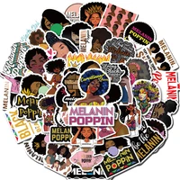 103050pcs inspirational melanin poppin black girl stickers laptop skateboard waterproof graffiti decal sticker packs kid toy