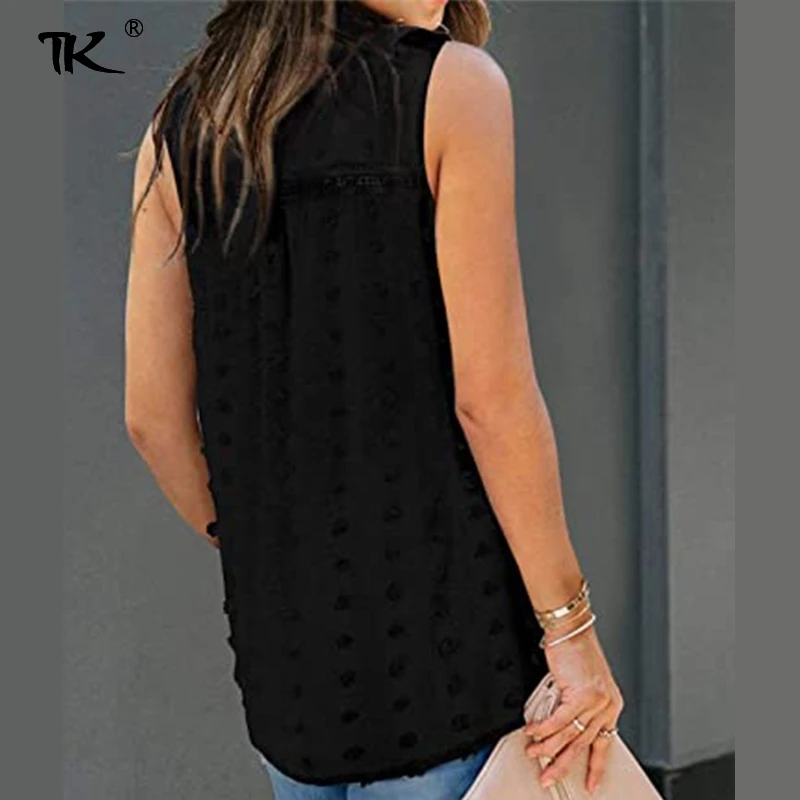

Lace Patchwork Sleeveless Women Blouse Dot Bohemia Thin Elegant Top Woman 2021 Summer New Office Ladies Casual Fashion Blouses