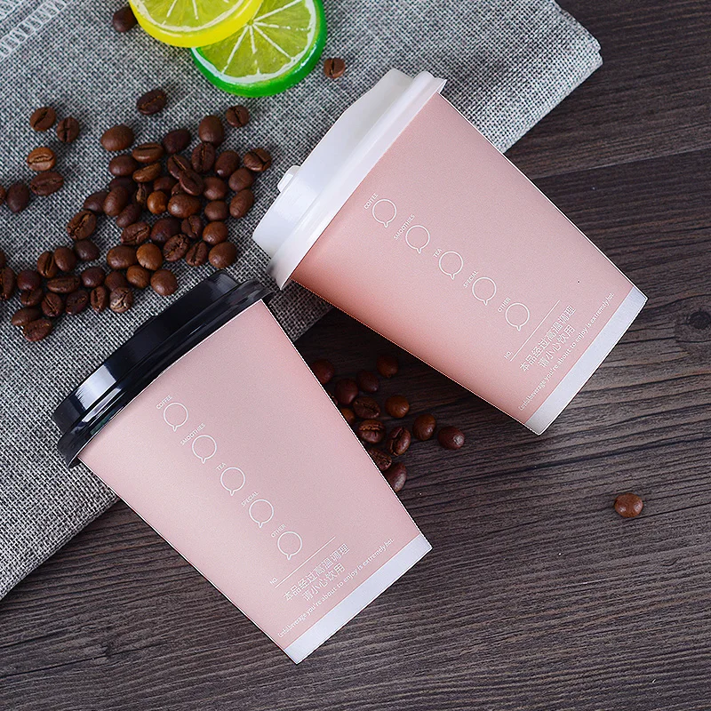 50 шт розовая одноразовая кофейная чашка горячий напиток молочный чай толстые