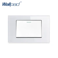 1 gang 2 way wall light switch wallpad luxury tempered glass panel rocker button 11875mm 16a ac 110 250v