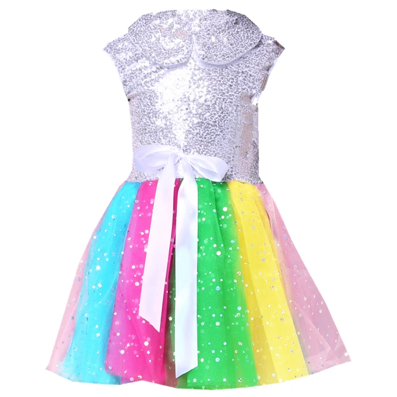 

Sequins Tutu Dress for Kids Fashion Sleeveless Tulle Dress Girls Clothes Colorful Children' Girl Party Dress Performance Costume