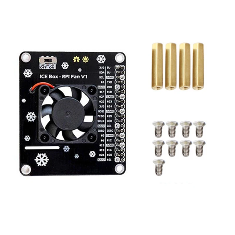 

For Raspberry Pi GPIO Cooling Fan Expansion Board with LED Compatible for Raspberry Pi 4B/3B+/3B