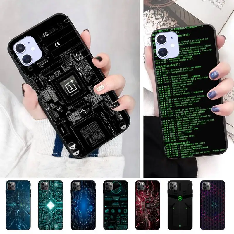 Синий Технология фон чехол для телефона iphone XS 11 11Pro 5 5s SE 6 6s плюс 7 8 2020 | Мобильные