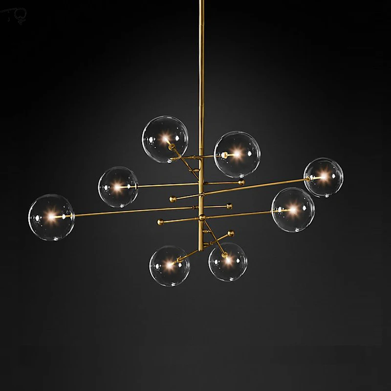 

Nordic Design Glass Ball Chandelier Lighting for Living/Dinging Room Iron Art Decor Home G4 LED Hanging Lamp Bedroom Restaurant