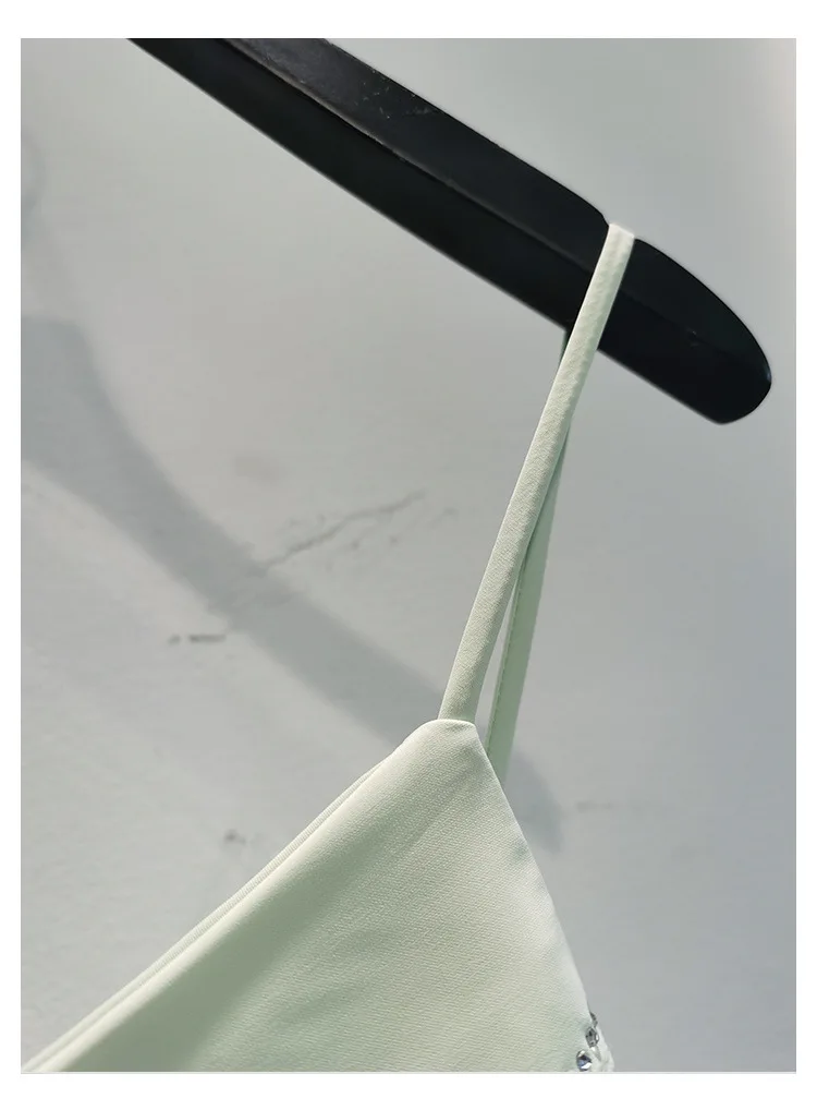 

High Quality Niche Spring/Summer New Manual Hot Drilling All-match Character Camisole Top Women Trendy