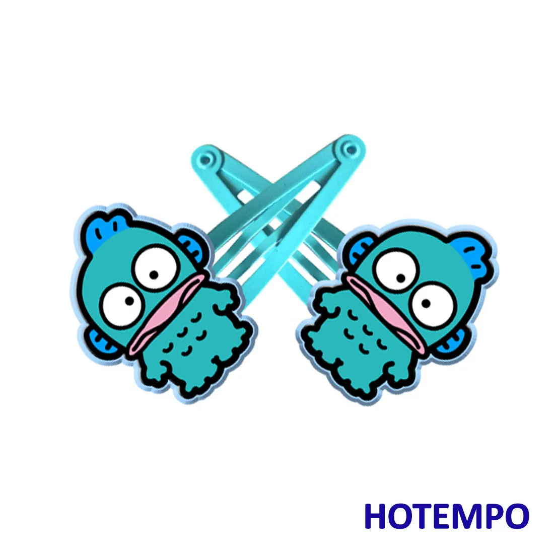 PVCFJ-BYR-BU-LR2P Япония милый мультфильм Kerokero Keroppi волосы для куклы аксессуары Kawaii лягушка шпильки эластичные волосы резинки клип для детей подарок - Цвет: PVCFJ-BYR-BU-LR2P