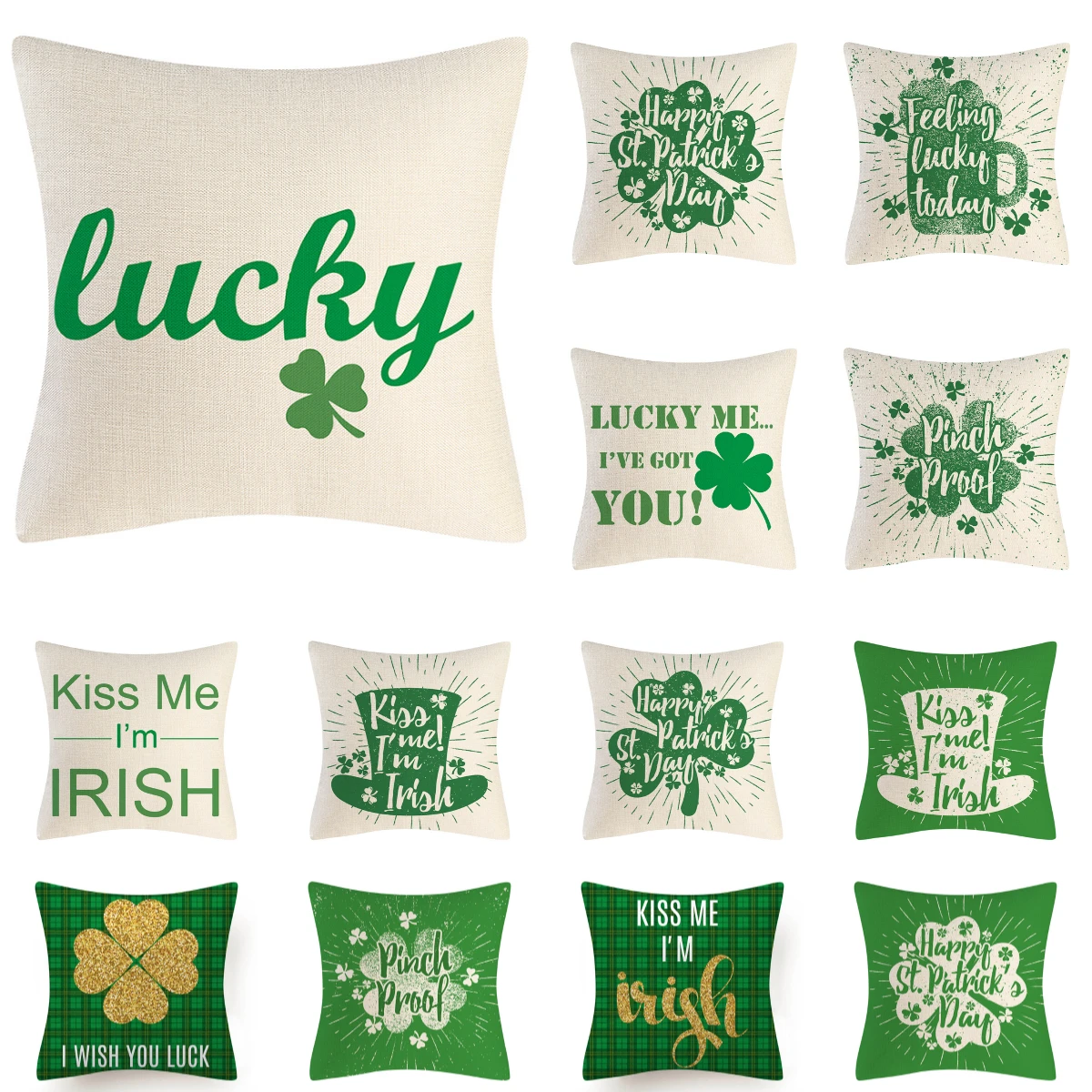 Новинка 2020 Наволочка на подушку в Ирландском стиле с принтом виде листа клевера