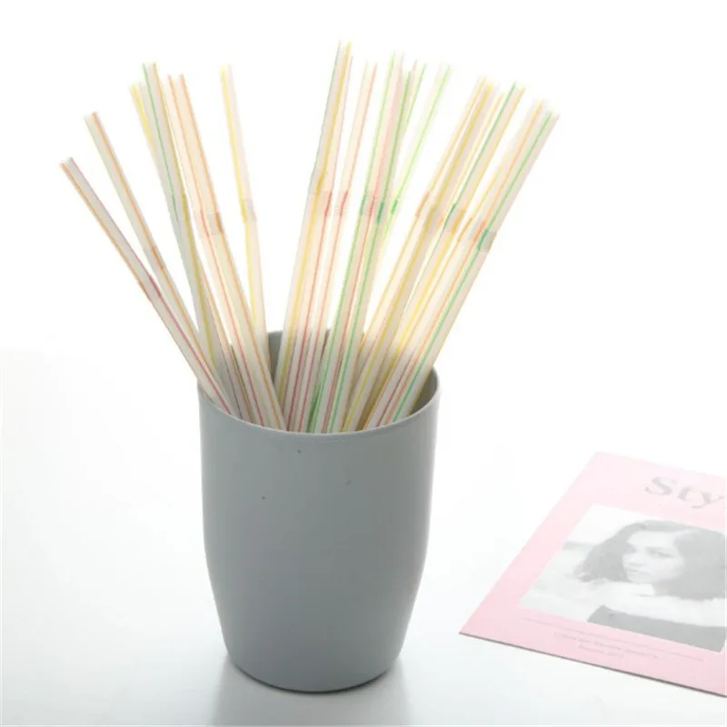 

100PCS / Pack 20CM PP Straw Color Elbow Disposable Juice Drink Milk Tea Straws Bar Kitchen Accessories