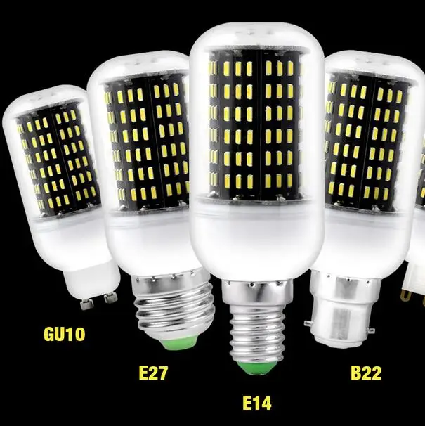 Светодиодная лампа 4014 SMD без мерцания E27 E14 220 В светодиодная 36 56 72 96 138 светодиодов