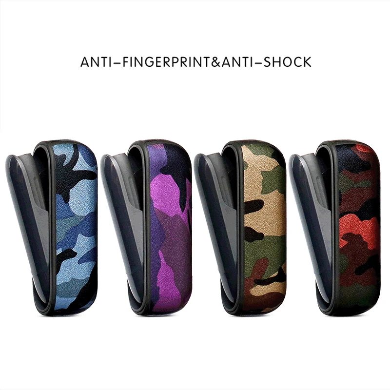 

PU Leather Case for IQOS 3 Duo Full Protective Pouch for IQOS 3.0 Replaceable Camouflage Soft Portable Side Door Shell Cover
