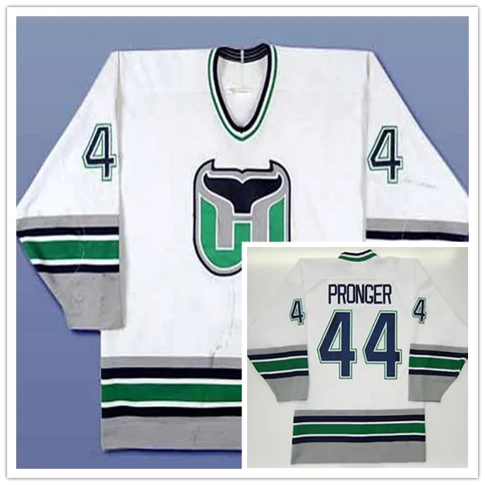 

#44 CHRIS PRONGER Hartford Whalers MEN'S Hockey Jersey Embroidery Stitched Customize any number and name