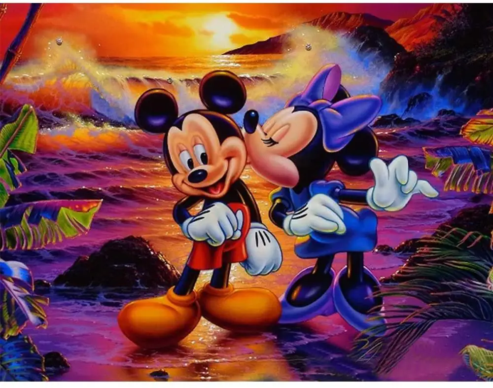 

Disney Diamond Painting Full Square/Round Drill Mickey Mouse Embroidery Diamond Cross Stitch Kits Home Decoration