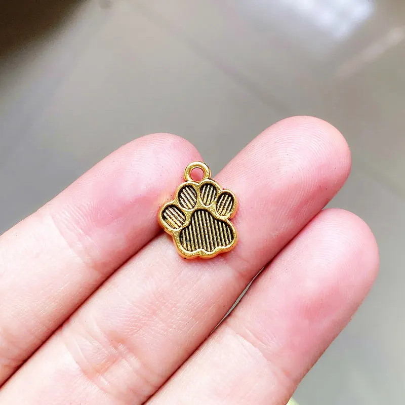 

30Pcs Retro Golden Animal Paw Print&Baby Feet Charms Pendants For Jewelry Making DIY Necklace Goth Earrings Accessories Crafts
