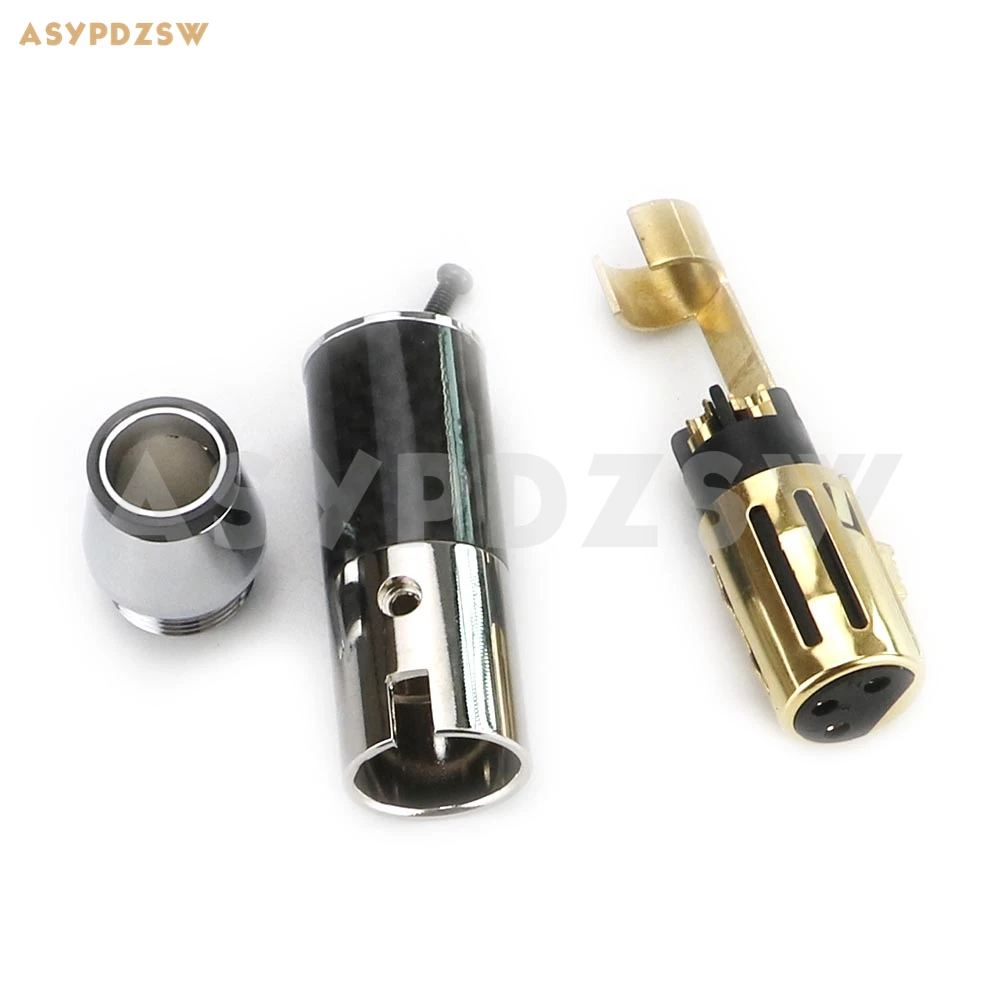 Hi-Fi металлический углеродное волокно Позолоченный XLR Женский Разъем 3-контактный