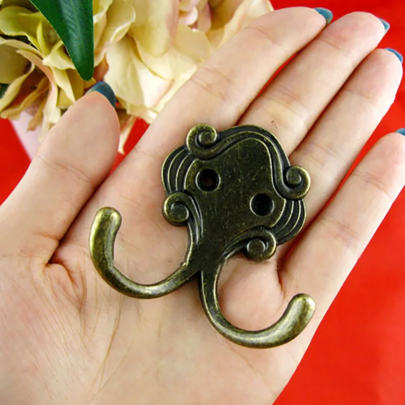 

2 Pieces/batch Retro Hanger Hanger Double Wall Hook Bath Towel Hook Antique Suitable for Coats, Hats, Bags, Bronze XD