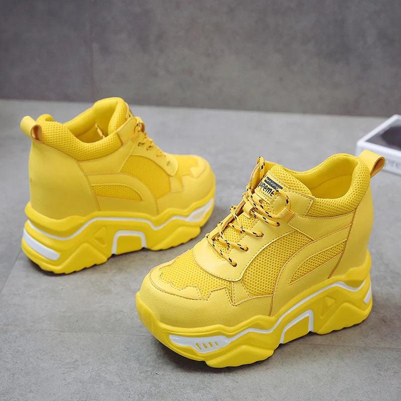 Женские кроссовки на платформе повседневные высоком каблуке обувь для колледжа