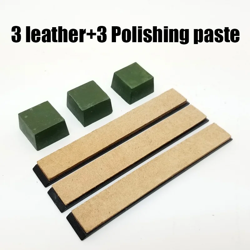 Кожа Honing Strop соединение шлифовальный нож паста - Цвет: 3 and 3 set