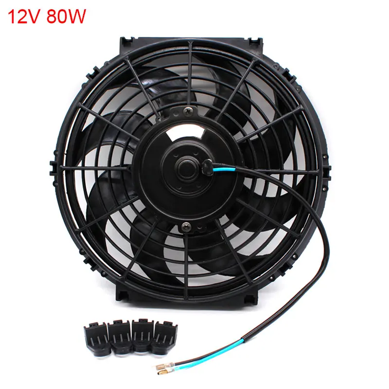 12V 80W 12 в 120 Вт Универсальный 1" 25 мм радиатор двигателя масляный радиатор охлаждения электрический вытяжной вентилятор Радиатор Электрический вентилятор охлаждения двигателя - Цвет: 12V 80W