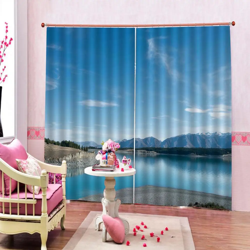 

Nature Scenery Decor Curtains Ocean Seaside Beach High Mountain landscape Blackout Curtains For Living room bedroom