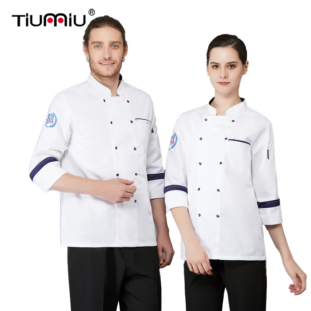 

Профессиональная форма шеф-повара для приготовления пищи с длинным рукавом, унисекс, жакет для официантов, рабочего места в гостинице, кафе,...