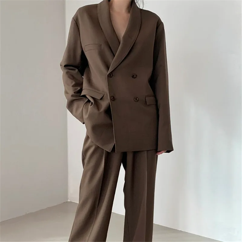 

Женский Длинный блейзер, однотонный пиджак оверсайз с длинным рукавом, винтажная верхняя одежда, 2021, C006