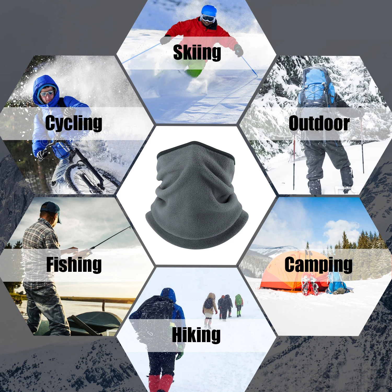 Флисовая бандана на половину лица для мужчин и женщин муфта холодной погоды