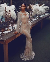middle east heavy handmade evening dresses long mermaid crystals evening gowns with tassels luxury celebrity dresses women party