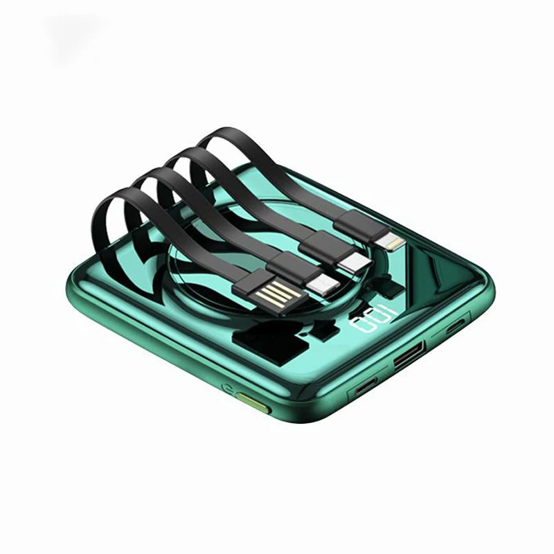 

20000mAh Power Bank Qi Wireless Charger Powerbank built in Cable Portable Charger for iPhone 12 pro Xiaomi Samsung S20 Poverbank