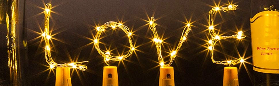 Wine Bottle Cork Lights Battery Operated LED Cork Shape Silver Copper Wire Colorful Mini Fairy Lights for Christmas Party Decor