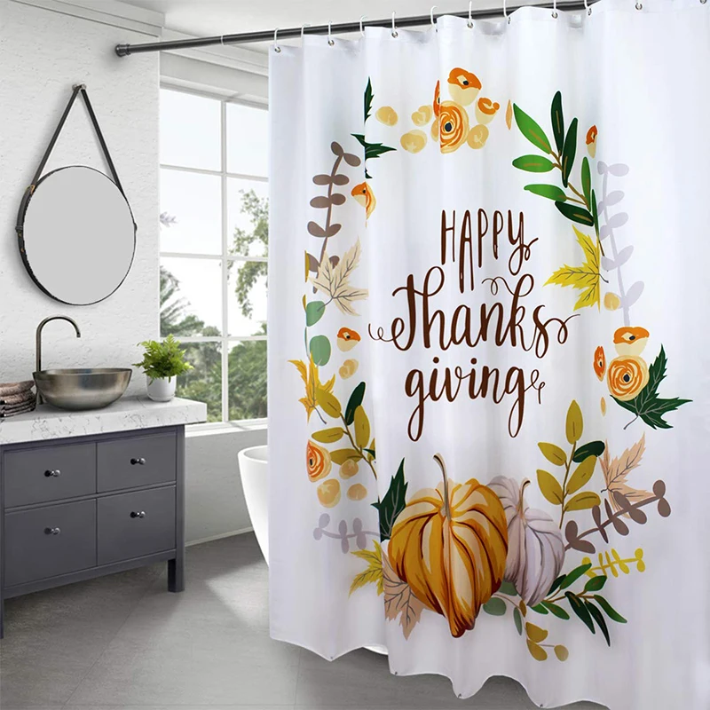 Водонепроницаемая занавеска для душа в виде тыквы из полиэстера | Дом и сад