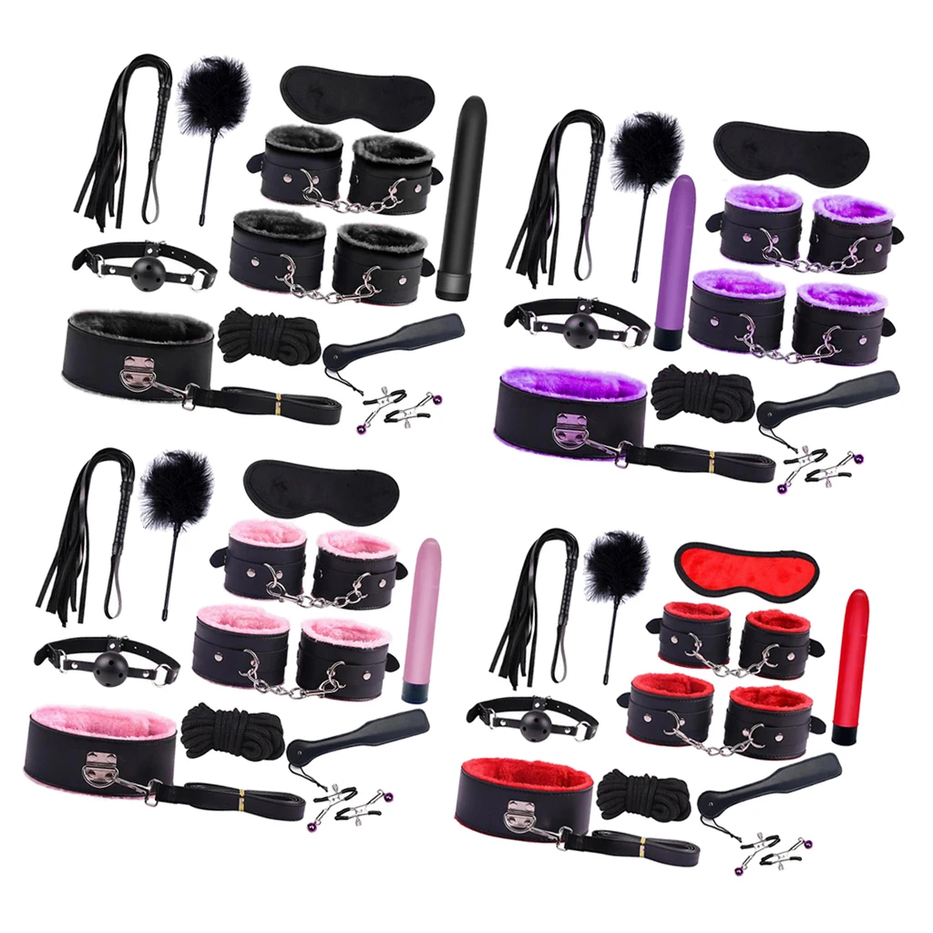 

11pcs Role Play Accessories Sexy Toys for Men Women Adults Including Masks, Tickle Feathers, Dolls