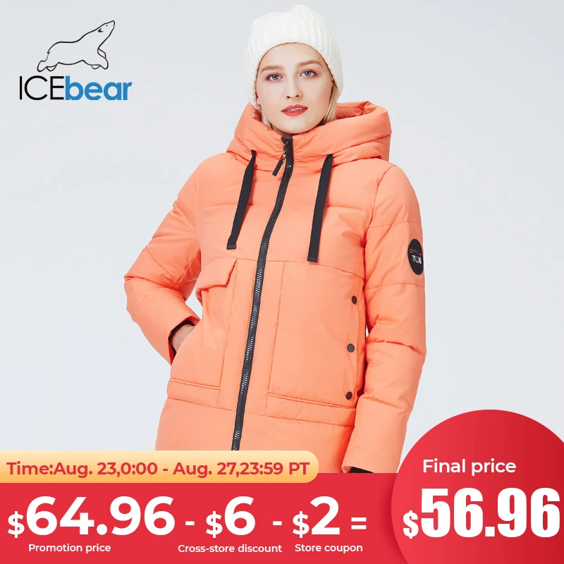 ICEbear 2021 новая женская зимняя утепленная куртка ветрозащитное и теплое женское короткое пальто модная женская одежда GWD21526I