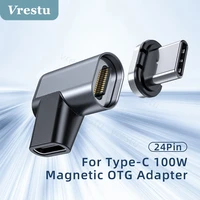 100w elbow magnetic adapter 100w usb3 1 typec data converter for ipad pro macbook 2020 high speed 10gb hd 4k magnet auto suction